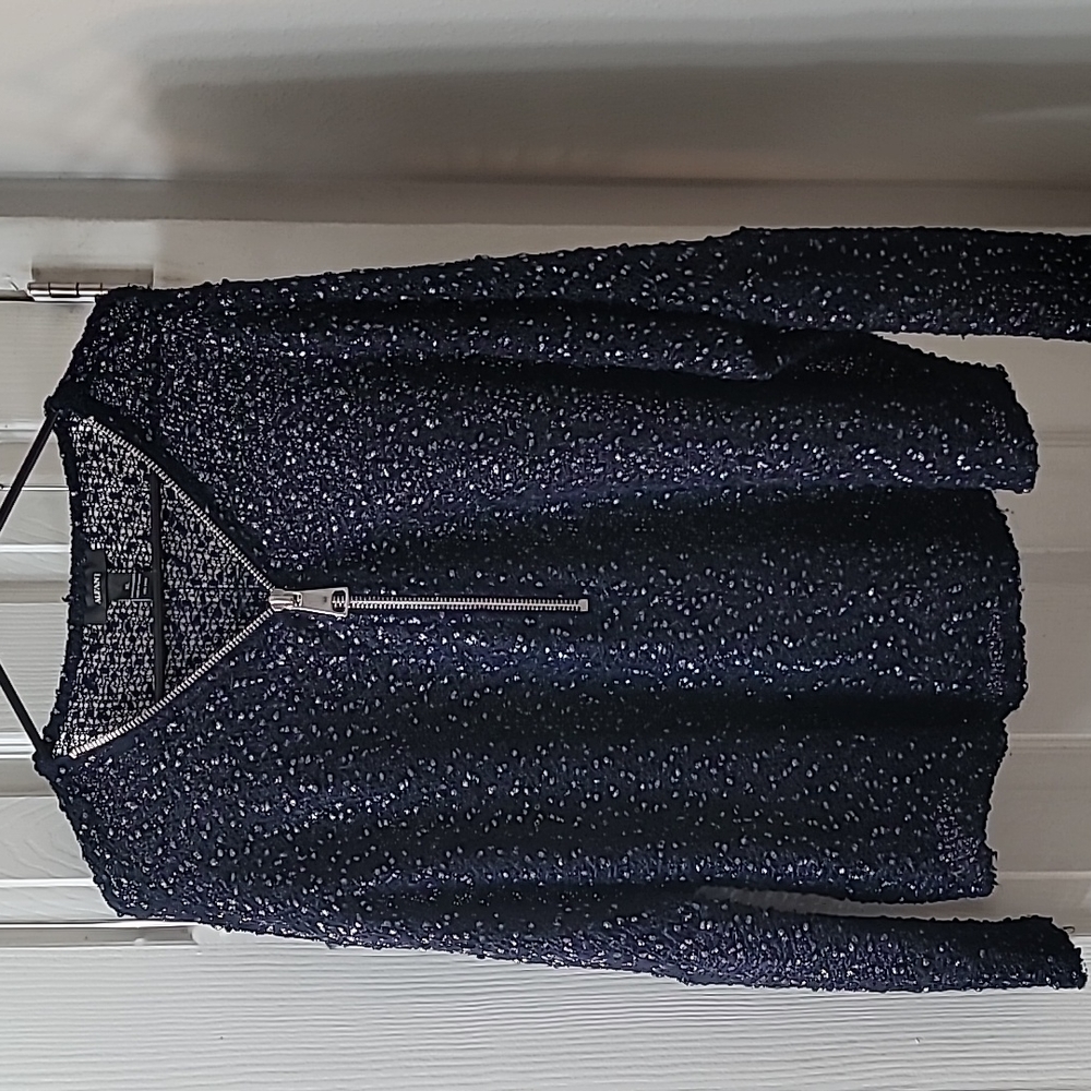 Alfani navy with silver accent sweater